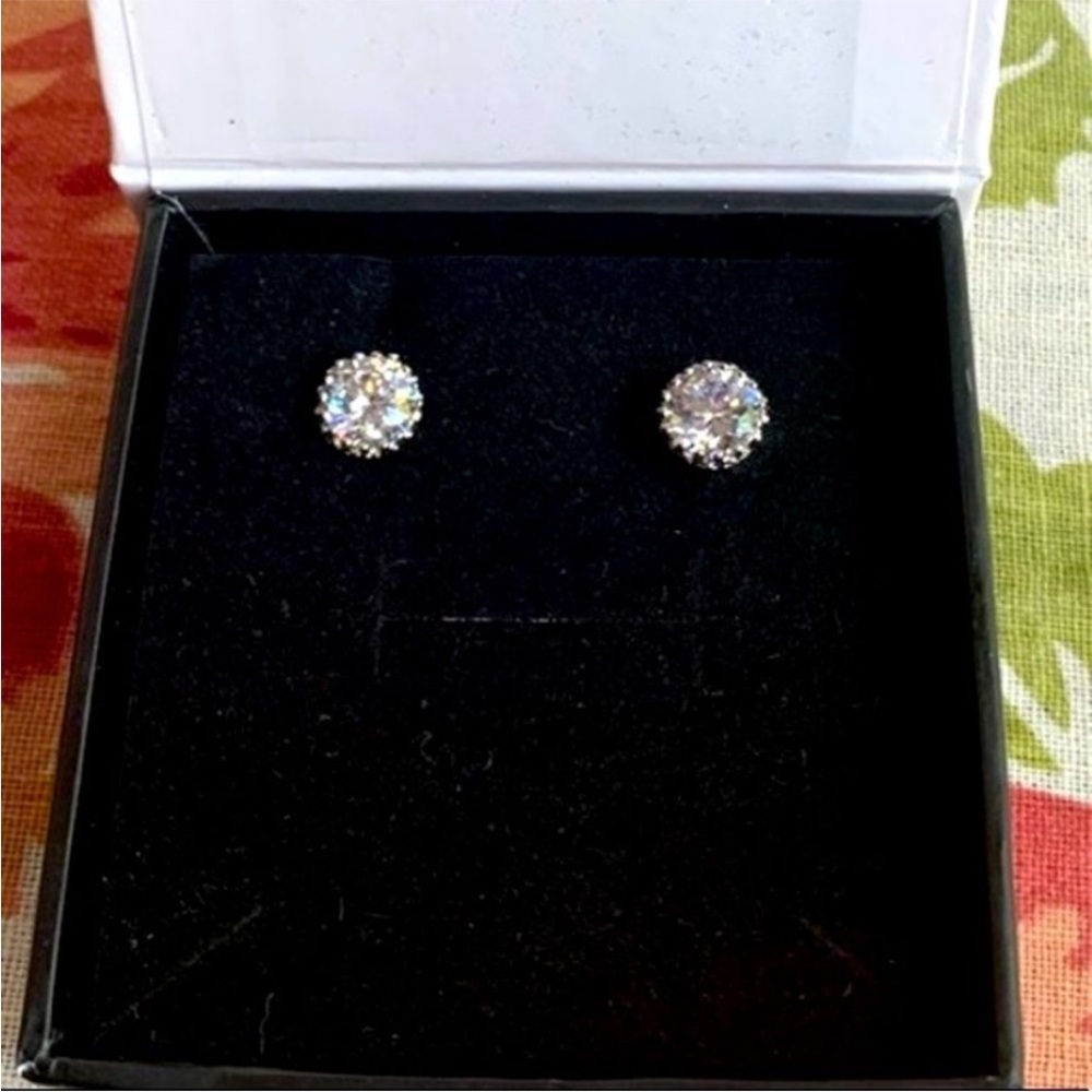 Cate & Chloe Silver Plated Cubic Zirconia Earrings - Picture 11 of 12